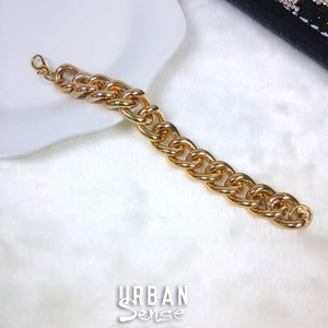 Chunky Gold Chain Bracelet: Statement Plated Aluminum Jewelry