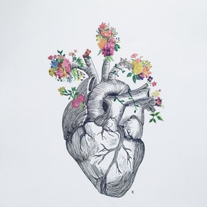 anatomisches Herz Blumen Bild 2