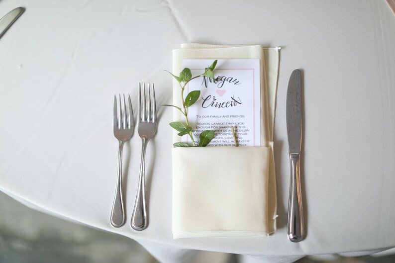 Wedding Napkin Insert Thank You Letter Etsy