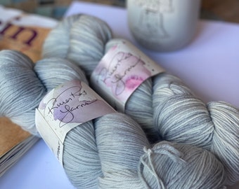 Grey Goose On Ice Fingering Weight Indie Dyed Yarn