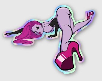 Sexy Pink Heels- BIG Holographic Sticker