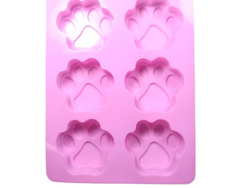 Dog Paw Silicone Mold 6 cavity