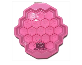 Honeybee/Honeycomb Multi Cavity Silicone Soap Mold