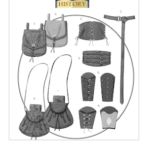 Butterick b5371 Sewing Pattern Dragon Pouch Bags Costume Accessories S M L 5371