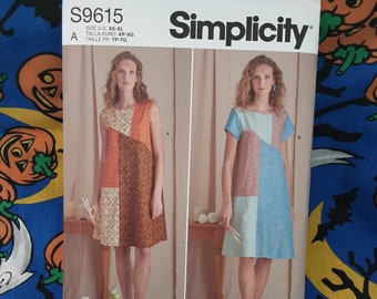 Simplicity s9615 Assymetrical Tunic Dress Shirtdress Sewing Pattern Misses Sizes XS-XL 9615  R11536