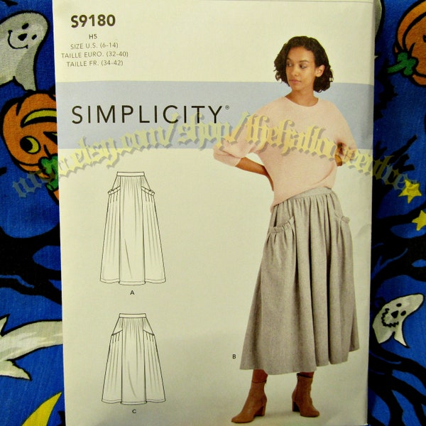 Simplicity 9180 boho lagenlook skirt sewing pattern misses sizes 6-14 s9180