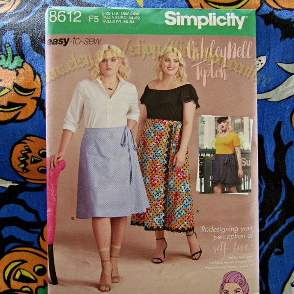 Simplicity 8612 Wrap Skirt Sewing Pattern sizes 18-26 S8612