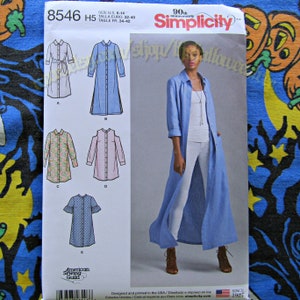 Simplicity 8546 H5 Duster Dress sewing pattern sizes 6-14 s8546