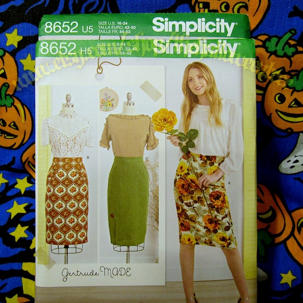 Patrón de costura para faldas Simplicity 8652, nuevo, sin cortar, tallas 6-14 S8652