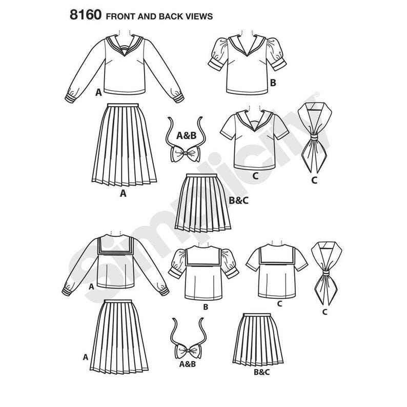 Simplicity 8160 Anime Manga Schoolgirl Cosplay Dress Sewing - Etsy UK