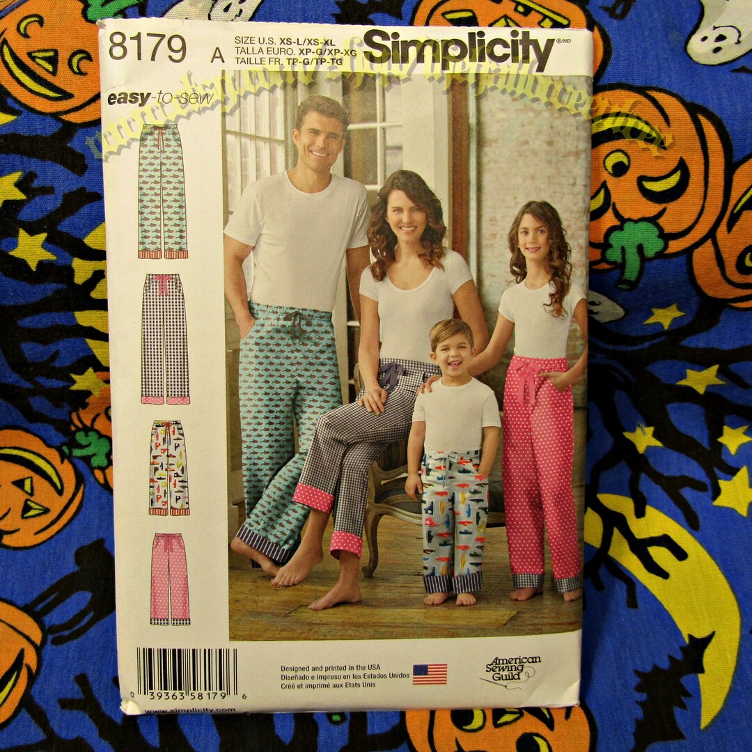 Simplicity Pattern 8179 Kids and Adult Pajama Pants Lounge Bottoms ...