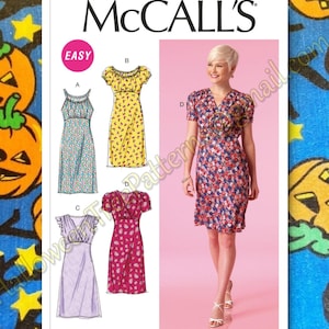 McCalls 7116 Dress Sewing Pattern new UNCUT Sizes 16-24 M7116 F5