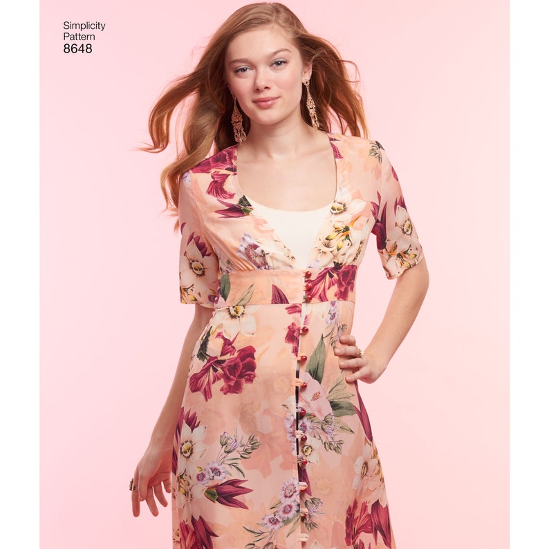 Simplicity 8648 long duster cardigan kimono sewing pattern Etsy