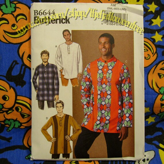 Butterick 6644 Men's shirt pattern tunic kurta African | Etsy