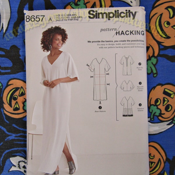 Simplicity s8657 Caftan Tunic House Dress Sewing Pattern Design Hacking XXS to XXL 8657