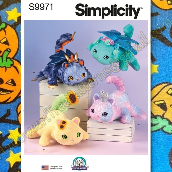Simplicity 9971 Plushies Stuffed Animal Simple Sewing Patterns Kitten Kitties S9971