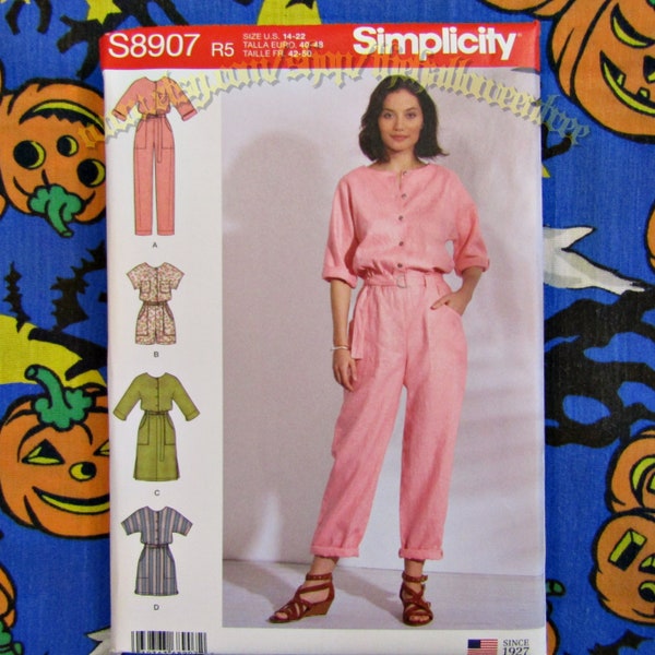 Simplicity 8907 Jumpsuit Romper Dresses Sewing Pattern Sizes 14-22