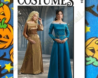 McCalls 8424 Renaissance Princess Gown Dress Sewing Pattern Sizes 18-26 m8424