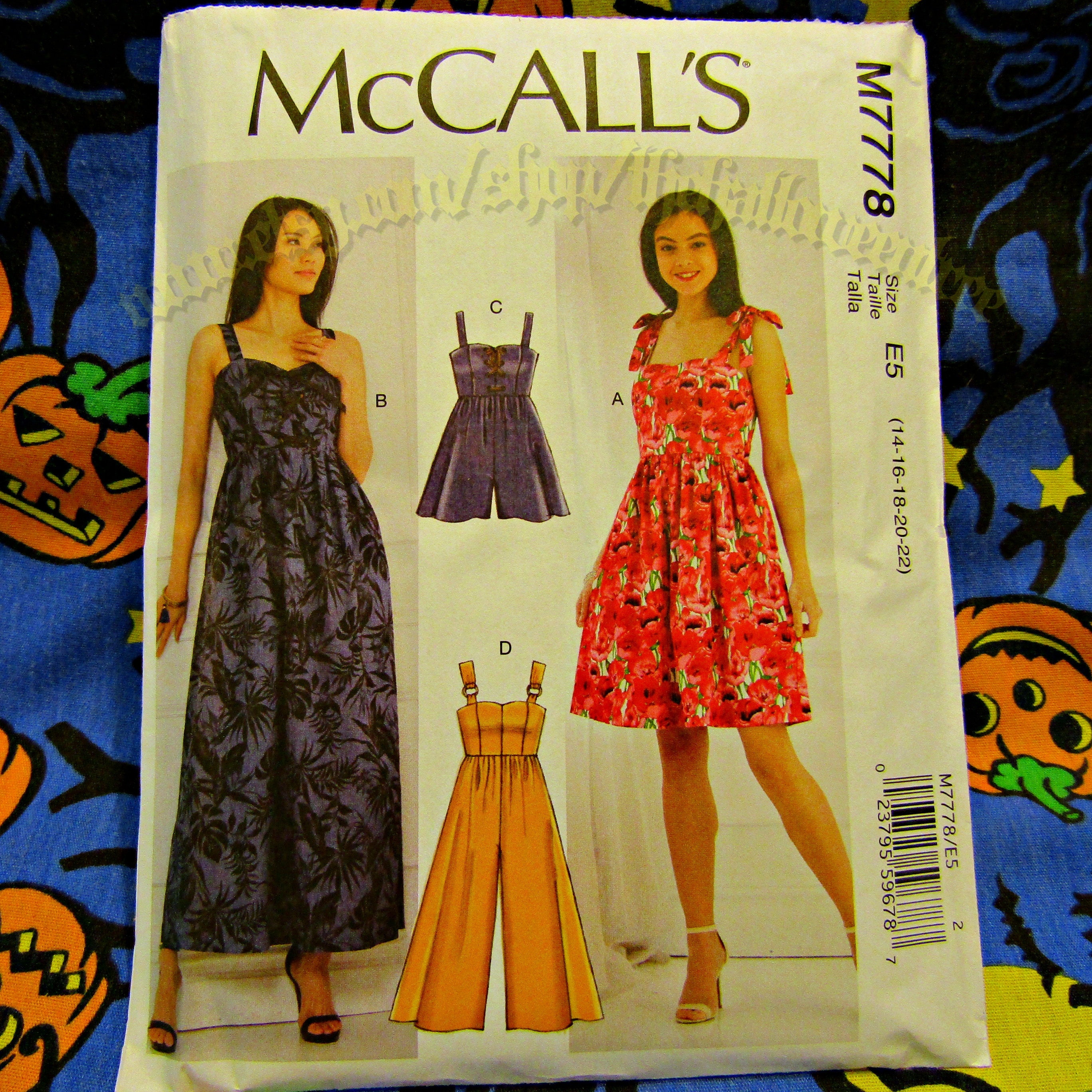 Mccalls 7778 Romper Jumper Dress Sewing Pattern Adult Sizes 14-22 M7778 ...