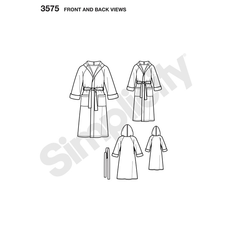 Simplicity 3575 Hooded Bath Robe Monks Robe Sewing Pattern Etsy