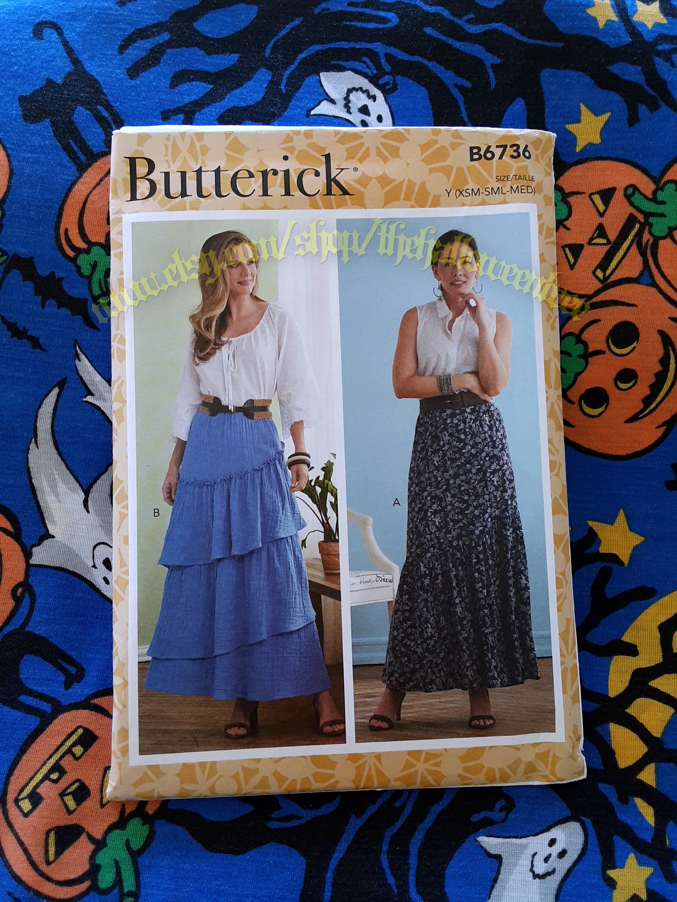 Butterick 6736 Tiered Skirt Maxi Sewing Pattern Sizes XS-M