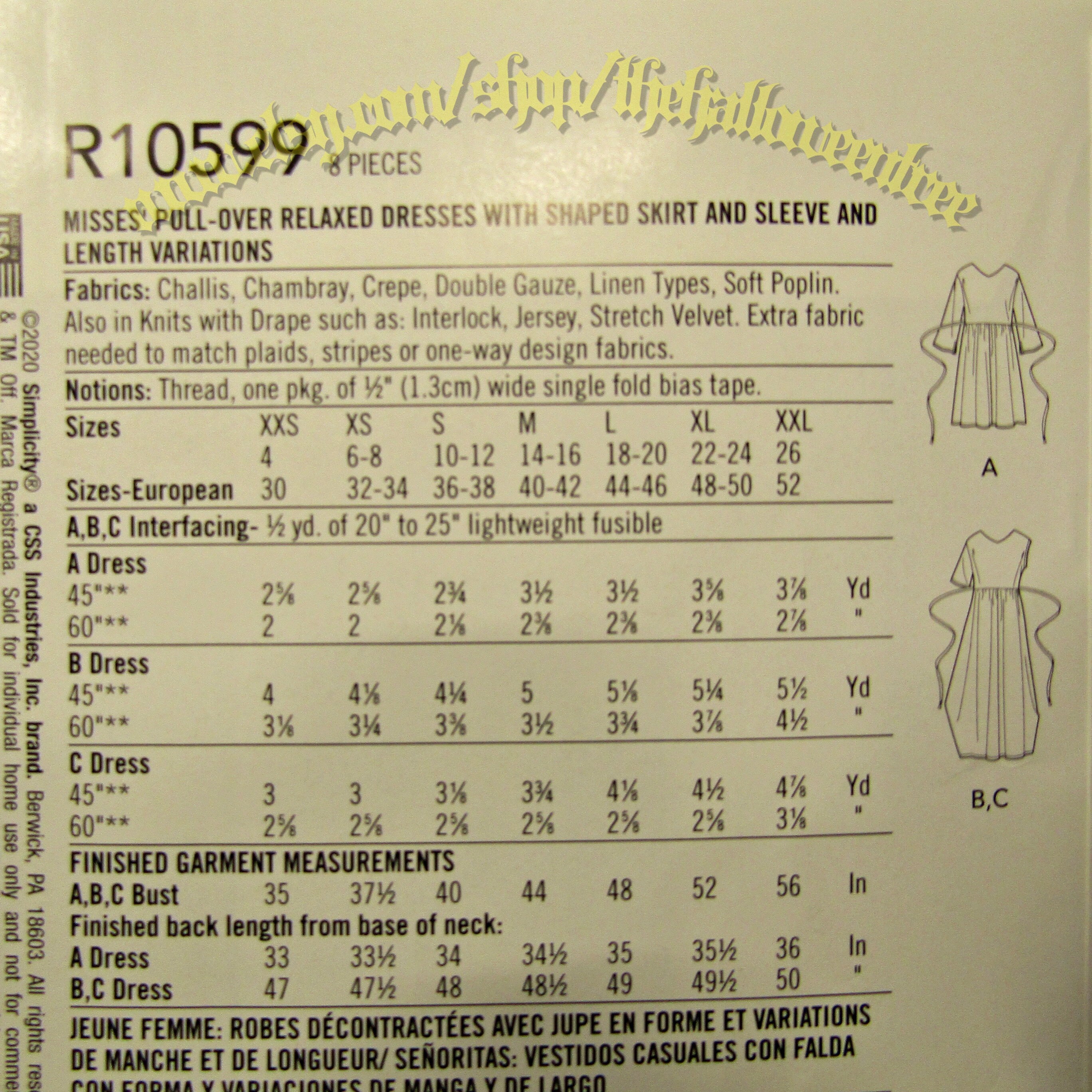 Simplicity Sewing Pattern S8946 Misses' Dresses - Sewdirect