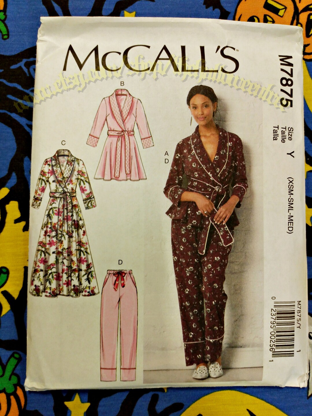 Mccalls 7875 Sewing Pattern Pajamas Robe Sleepwear Nightie - Etsy