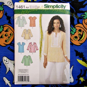 Simplicity 1461 Kurta tunic top simple boho sewing pattern Sizes 10-18 s1461