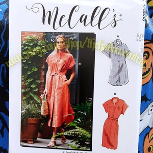 McCalls 8030 Shirt Dress sewing Pattern sizes  XS-XL