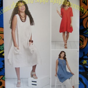 Simplicity 8640 simple lagenlook tunic house dress handkerchief sewing pattern adult sizes M-L 10-18 s8640