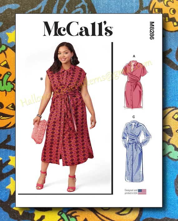 mccalls shirt dress pattern Mccalls 8286 Shirt Dress 26-32 Sewing Pattern M8286 26-32 Kk