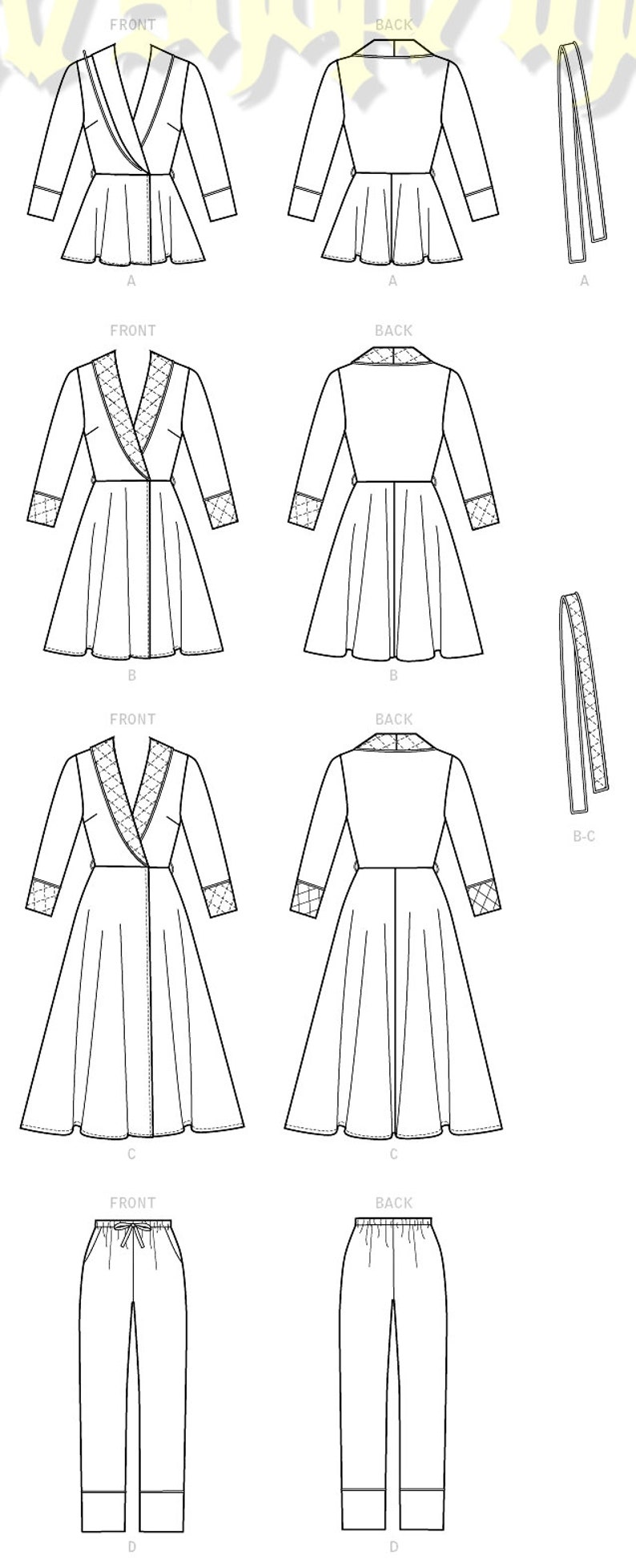McCalls 7875 Sewing Pattern Pajamas Robe Sleepwear Nightie | Etsy