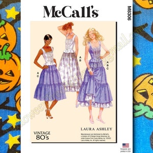 McCalls 8306 Vintage Farmhouse tiered Skirt and top Sewing Pattern sizes 16-24 M8306