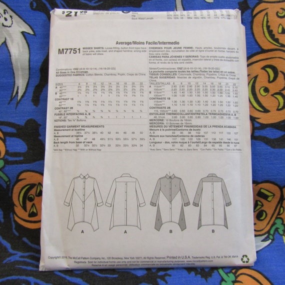 McCall's Patterns 7408 ZZ Patrons de Tunique et Robes Patron de Couture, Papier, Multicolore, Tailles Grand – 2 x L McCall's Patterns 7408 ZZ Patrons de Tunique et Robes Patron de Couture, Papier, Multicolore, Tailles Grand – 2 x L