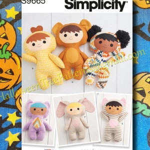 Simplicity 9665 Plush Dolls Easy Sewing Pattern s9665