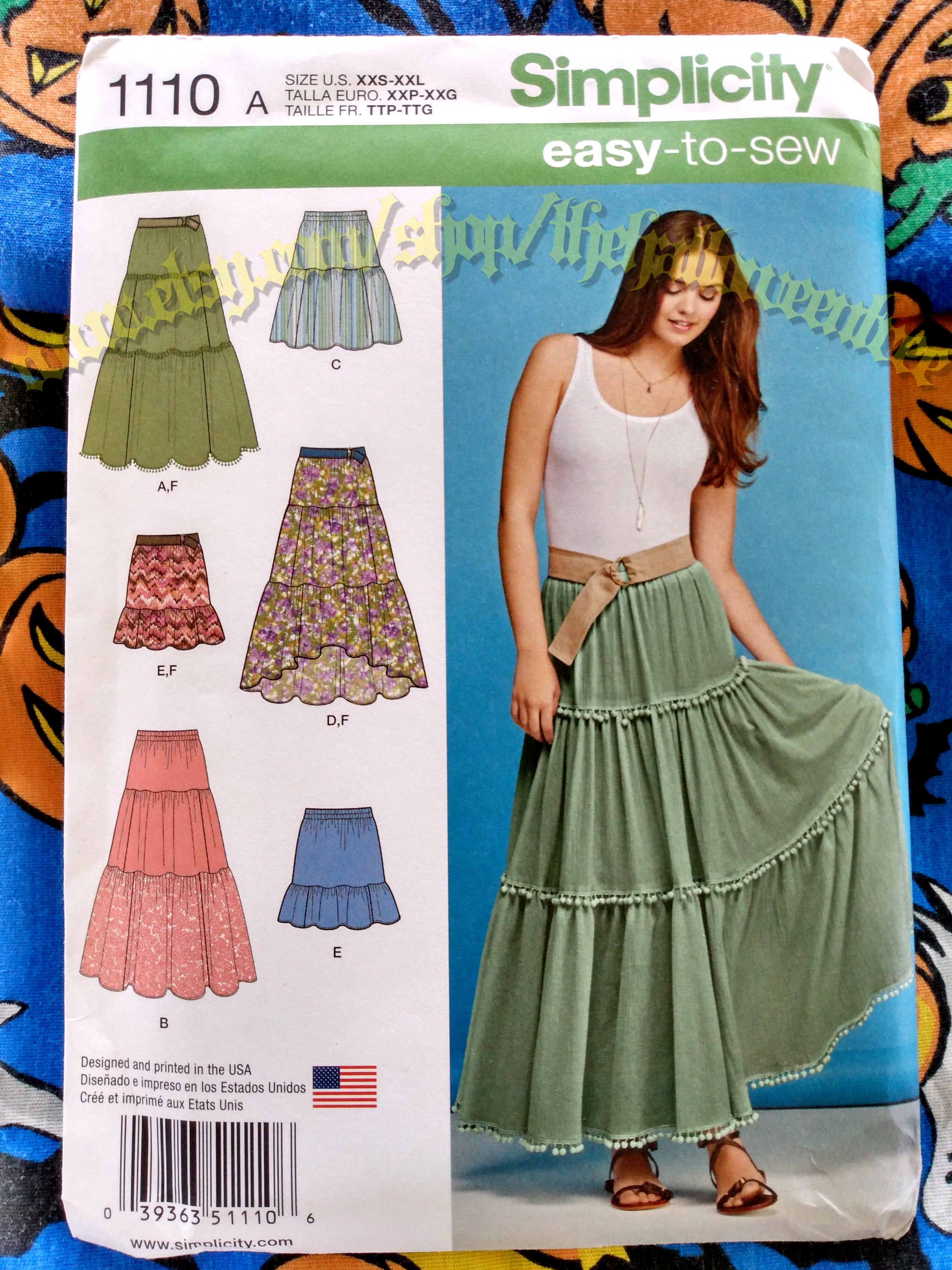 Simplicity 1110 Tiered Maxi Ruffle Boho Skirt Sewing Pattern - Etsy