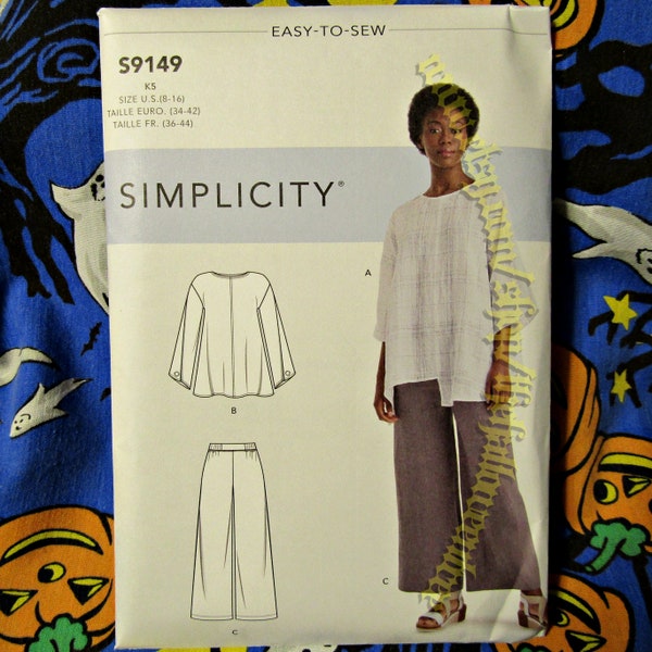 Simplicity s9149 Boho Blouse Top And Pants Sewing Pattern Sizes 8-16 9149