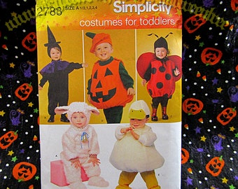 Simplicity 2788 aka R11590 SEWING PATTERN Toddler costumes lamb, pumpkin, witch, ladybug, and duck r11563