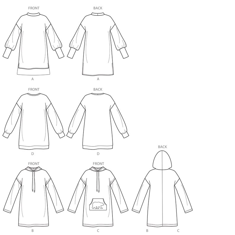 Simplicity 8947 Sewing Pattern S8947 Hoodie Sweatshirt Etsy