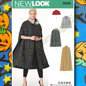 New Look 6535 Cape Poncho Jackets SEWING PATTERN envelope wear xs-xl n6535