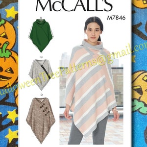 McCalls 7846 Poncho Sweater Shawl SEWING PATTERN Sizes L-XL m7846