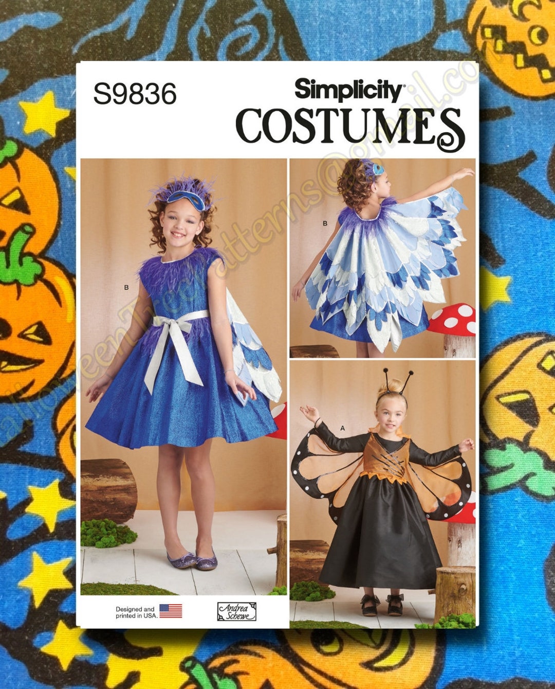 Simplicity 9836 Princess Fairy Butterfly Bird Dress Costume Sewing ...