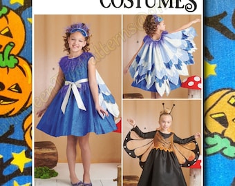 Simplicity 9836 Princess Fairy Butterfly Bird Dress Costume Sewing Pattern Kids Sizes 7-14 S9836 r11916