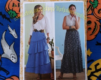 Butterick 6736 Tiered Skirt Maxi and Diagonal options Sewing Pattern sizes L-XXL b6736