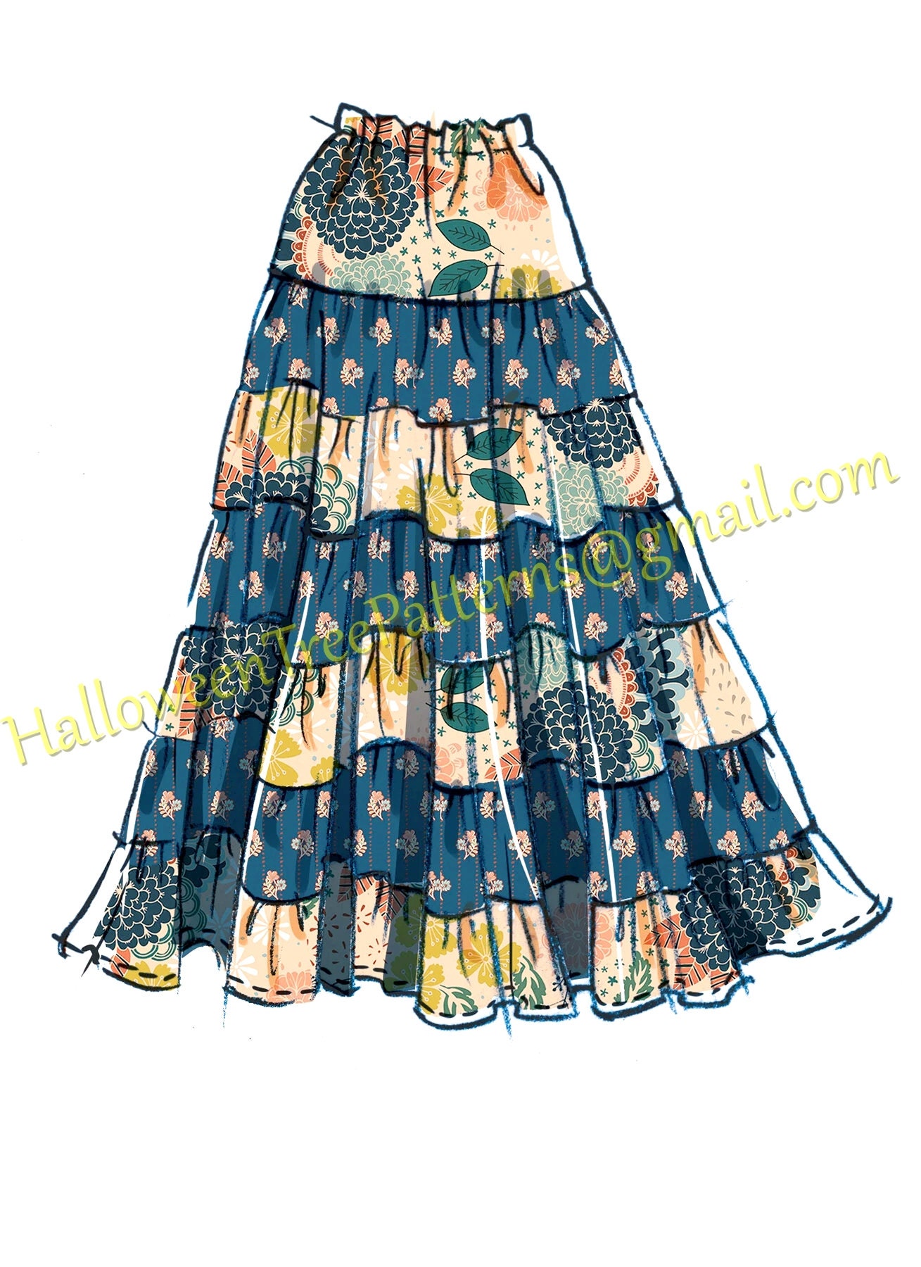 Mccalls 8326 Easy Tiered Boho Skirt Sewing Pattern Sizes XS-M - Etsy