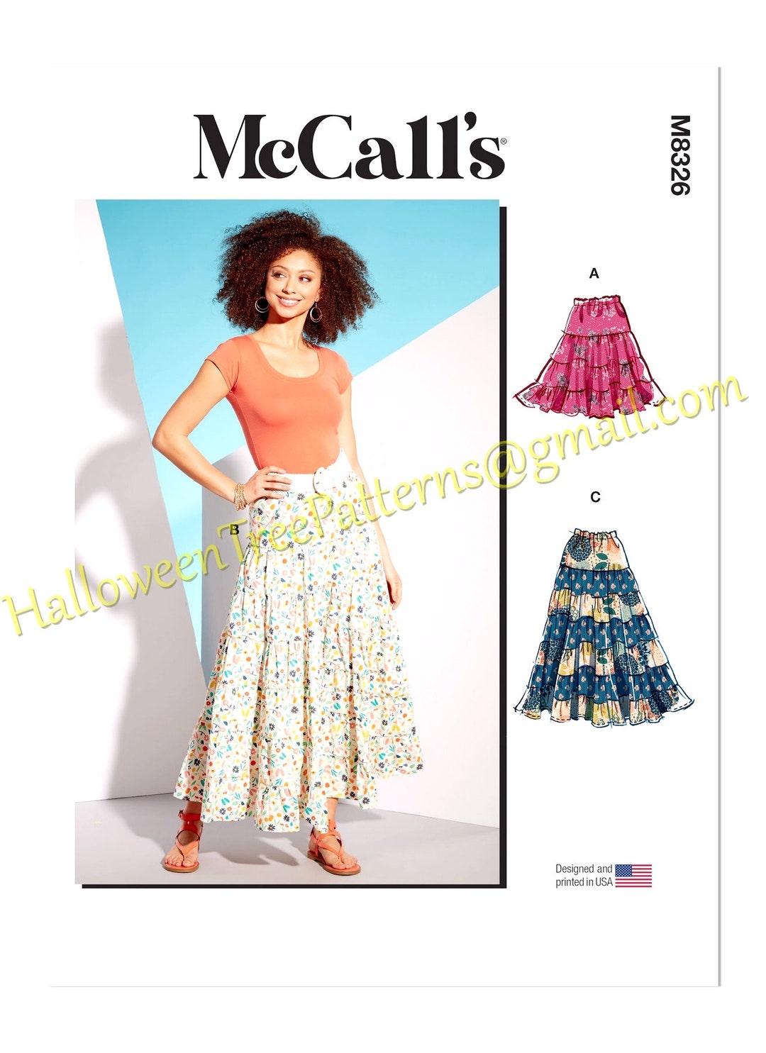 Mccalls 8326 Easy Tiered Boho Skirt Sewing Pattern Sizes XS-M - Etsy