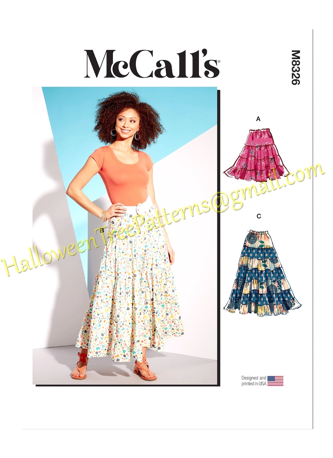 Mccalls 8326 Easy Tiered Boho Skirt Sewing Pattern Sizes XSM Etsy