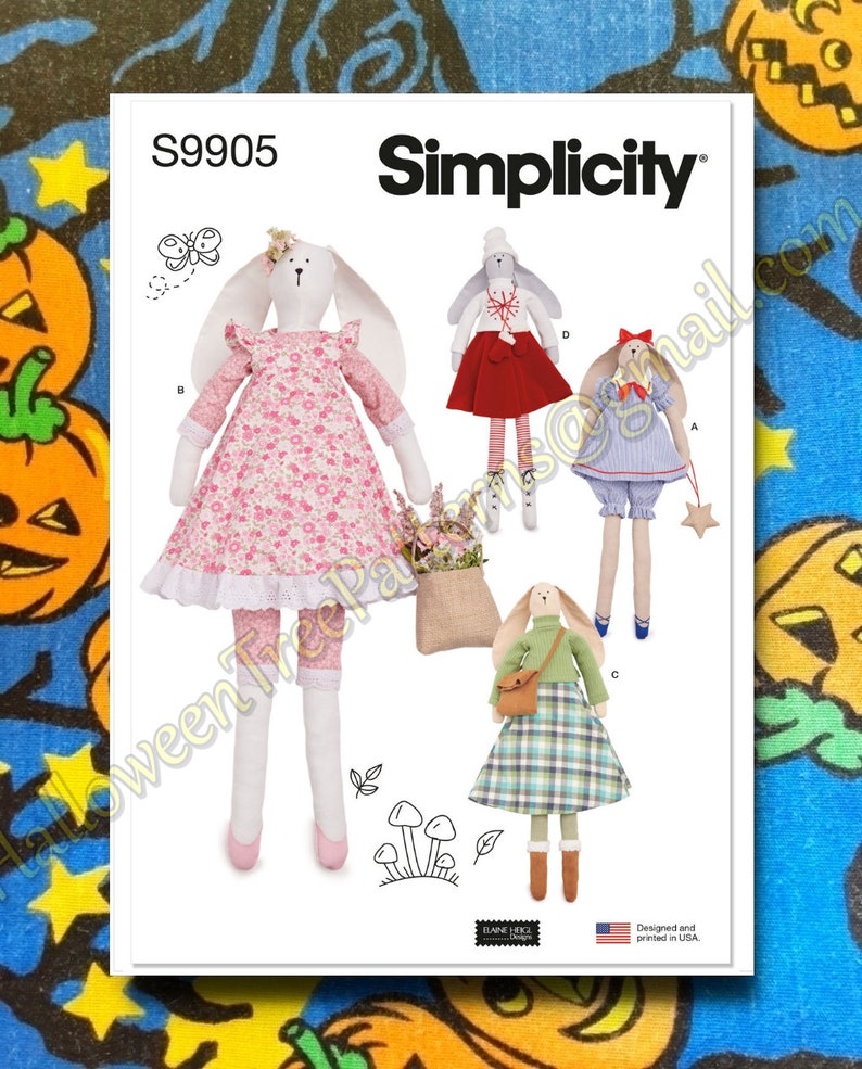 Simplicity 9905 Plushies Stuffed Animal Simple Sewing Patterns Lanky ...