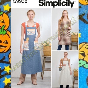 Simplicity 9938 Cross Back Apron Sewing Pattern XS-XL s9938