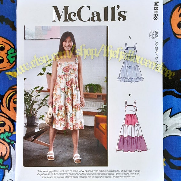 McCalls 8193 6-14 Summer Dress Sewing Pattern Sizes 6-14 m8193